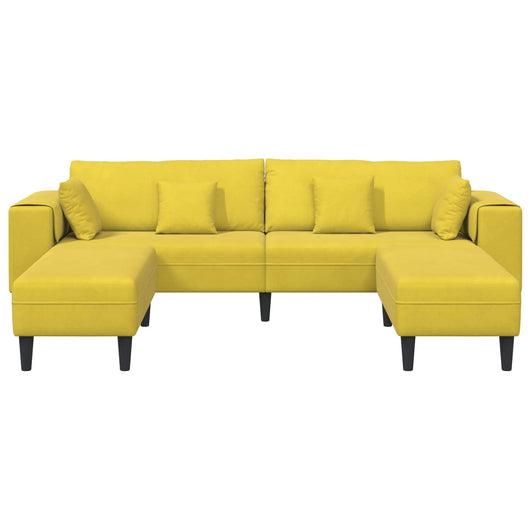 Divano in Velluto con cuscino 3 pcs Giallo 208 cm Velluto 3335178