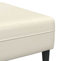 vidaXL Divano in Velluto con cuscino 3 pcs Crema 208 cm Velluto