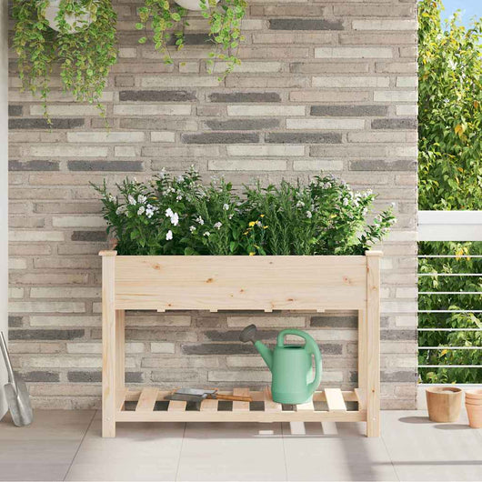 Vaso da giardino con lo scaffale-Fioriera con Mensola Esterno-Contenitore per Piante Beige 115 x 59 x 76,5 cm 741913