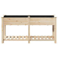 Vaso da giardino con lo scaffale-Fioriera con Mensola Esterno-Contenitore per Piante Beige 161 x 43 x 76,5 cm