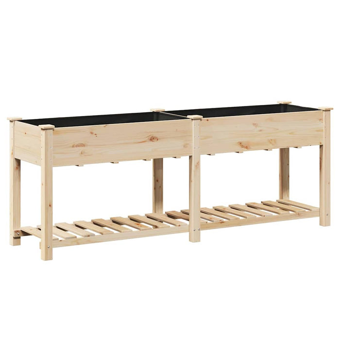 Vaso da giardino con lo scaffale-Fioriera con Mensola Esterno-Contenitore per Piante Beige 203 x 53 x 76,5 cm