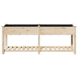 Vaso da giardino con lo scaffale-Fioriera con Mensola Esterno-Contenitore per Piante Beige 203 x 53 x 76,5 cm