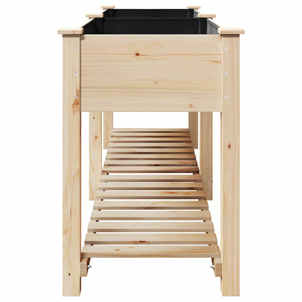 Vaso da giardino con lo scaffale-Fioriera con Mensola Esterno-Contenitore per Piante Beige 203 x 53 x 76,5 cm