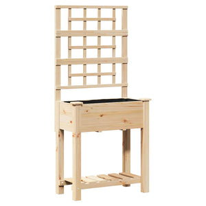 Vaso da giardino-Fioriera da Esterno-Contenitore per Piante Beige 71 x 38 x 152 cm Legno di Abete Massello