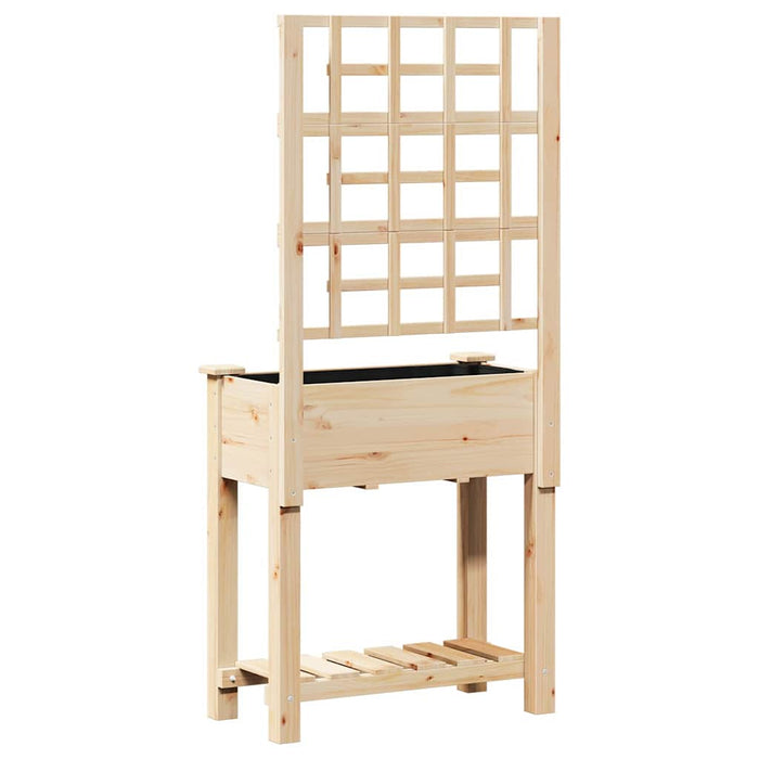 Vaso da giardino-Fioriera da Esterno-Contenitore per Piante Beige 71 x 38 x 152 cm Legno di Abete Massello