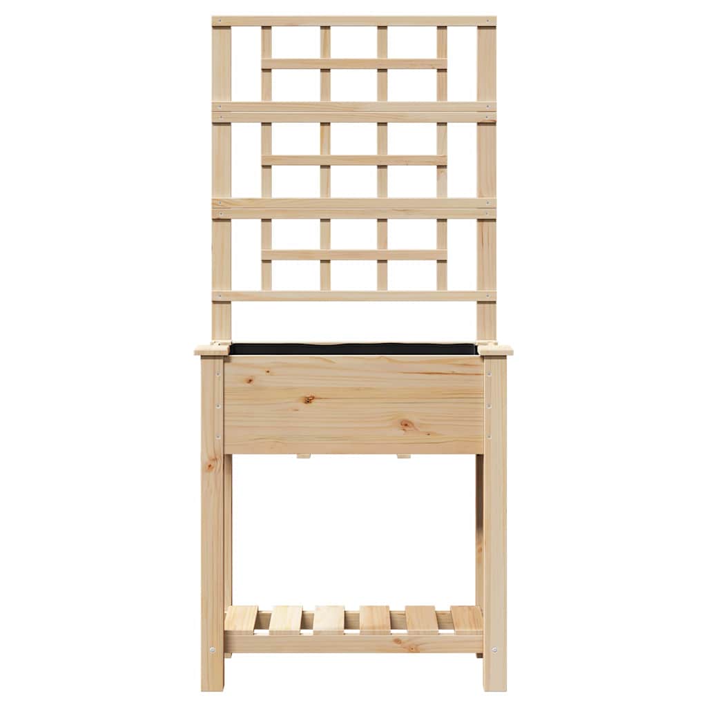 Vaso da giardino-Fioriera da Esterno-Contenitore per Piante Beige 71 x 38 x 152 cm Legno di Abete Massello