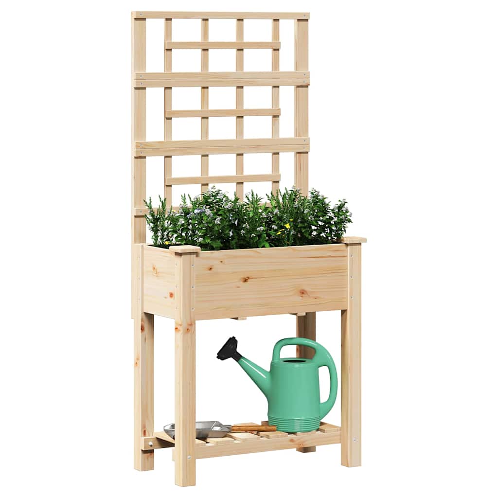 Vaso da giardino-Fioriera da Esterno-Contenitore per Piante Beige 71 x 38 x 152 cm Legno di Abete Massello