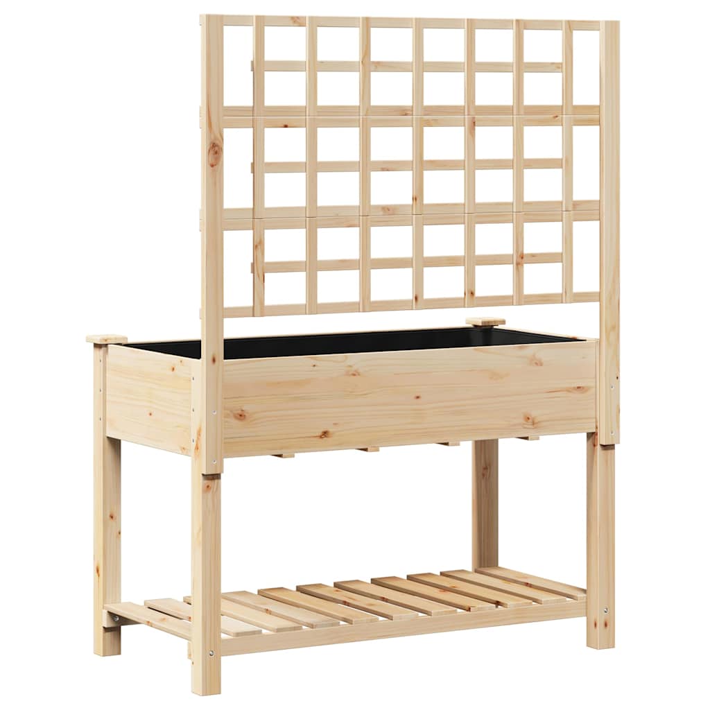 Vaso da giardino con lo scaffale-Fioriera con Mensola Esterno-Contenitore per Piante Beige 115 x 60,5 x 153 cm