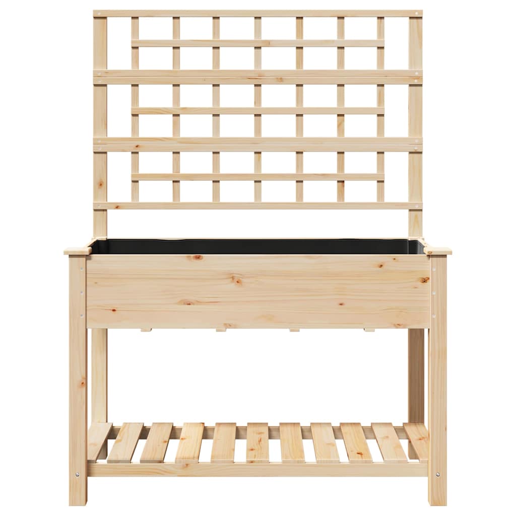 Vaso da giardino con lo scaffale-Fioriera con Mensola Esterno-Contenitore per Piante Beige 115 x 60,5 x 153 cm