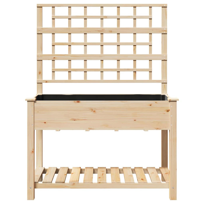 Vaso da giardino con lo scaffale-Fioriera con Mensola Esterno-Contenitore per Piante Beige 115 x 60,5 x 153 cm