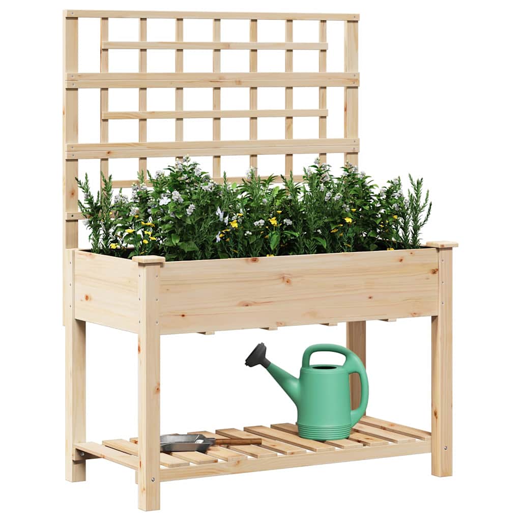 Vaso da giardino con lo scaffale-Fioriera con Mensola Esterno-Contenitore per Piante Beige 115 x 60,5 x 153 cm
