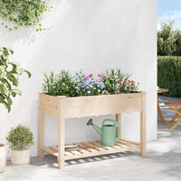 Vaso da giardino con lo scaffale Beige 115 x 59 x 76.5 cm 42006580
