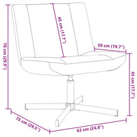 vidaXL Sedia girevole Grigio chiaro 63 x 75 x 76 cm Tessuto