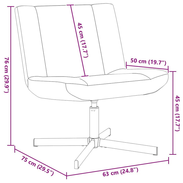 vidaXL Sedia girevole Crema 63 x 75 x 76 cm Tessuto