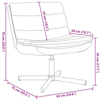 Sedia girevole Marrone 63 x 75 x 76 cm PU Lucido 42007347