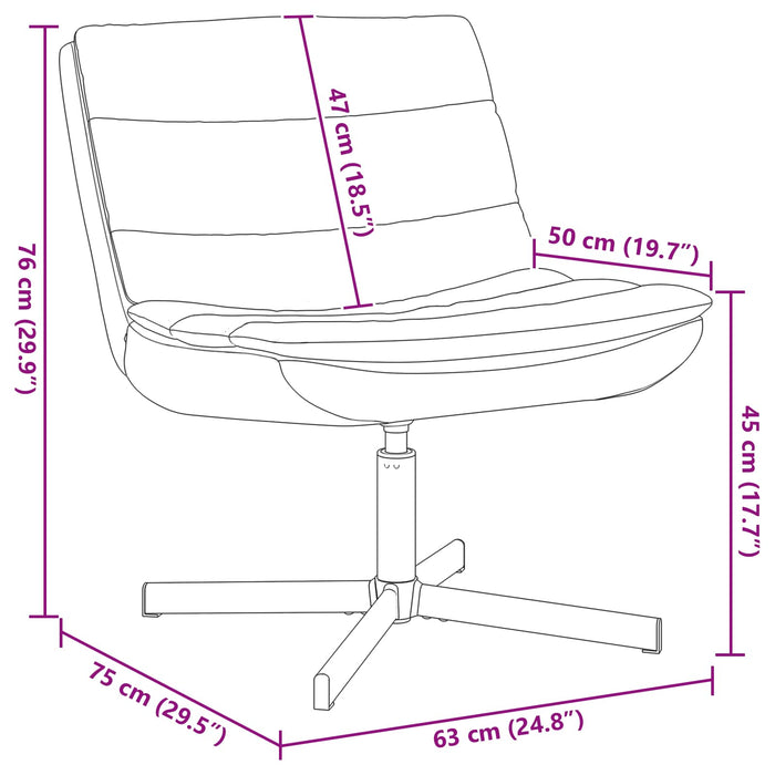 Sedia girevole Marrone 63 x 75 x 76 cm PU Lucido 42007347