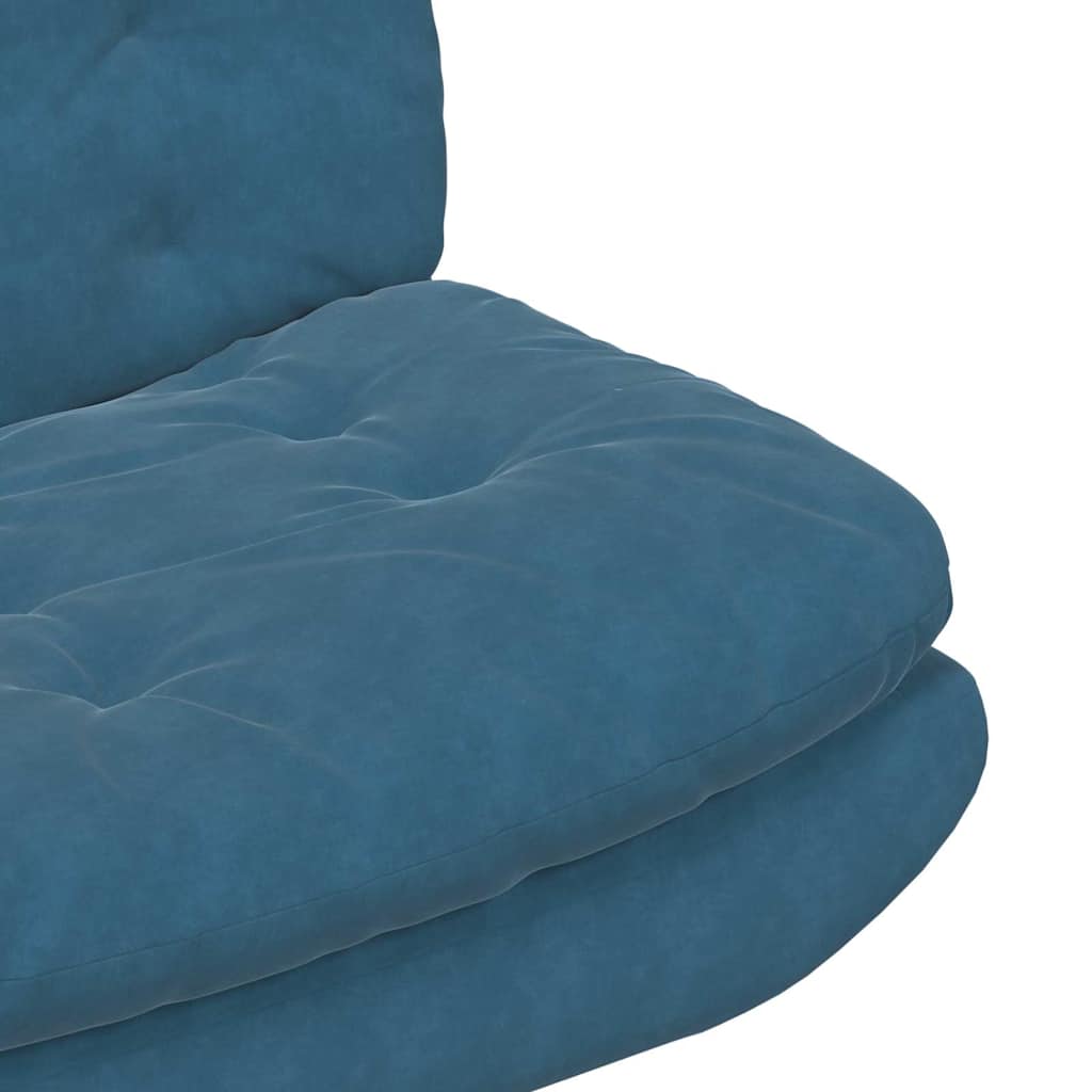 vidaXL Poltrona Relax con Base Girevole Blu 63 x 75 x 76 cm Velluto