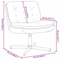 vidaXL Poltrona Relax con Base Girevole Blu 63 x 75 x 76 cm Velluto