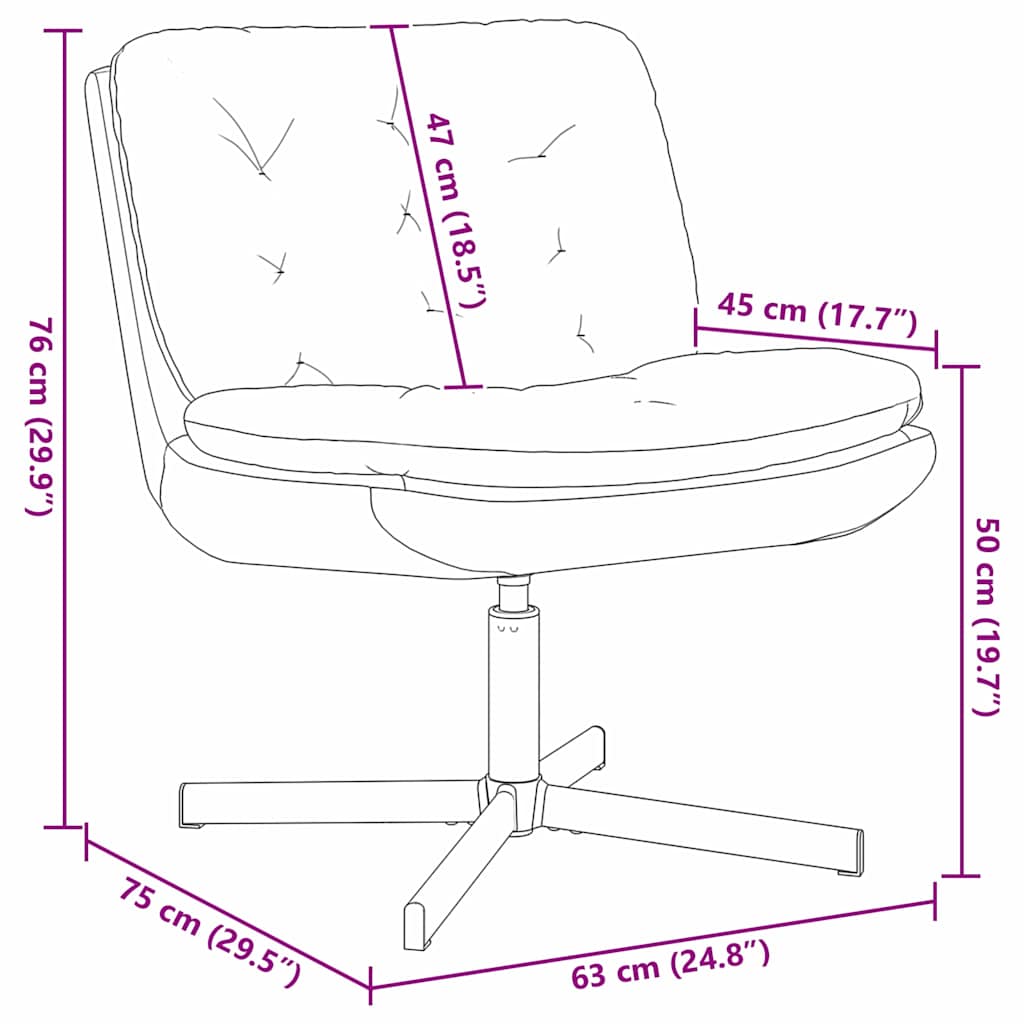 vidaXL Poltrona Relax con Base Girevole Grigio scuro 63 x 75 x 76 cm