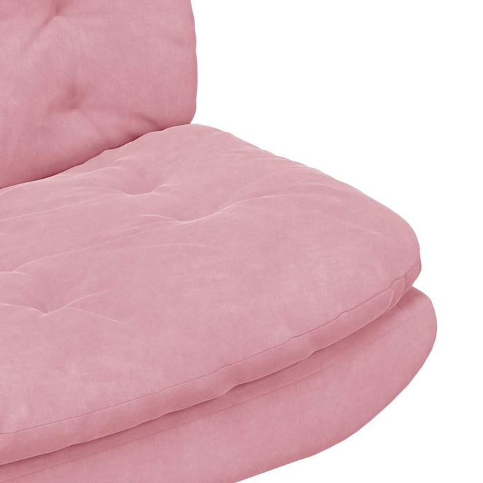 vidaXL Poltrona Relax con Base Girevole Rosa 63 x 75 x 76 cm Velluto