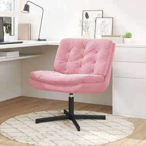vidaXL Poltrona Relax con Base Girevole Rosa 63 x 75 x 76 cm Velluto