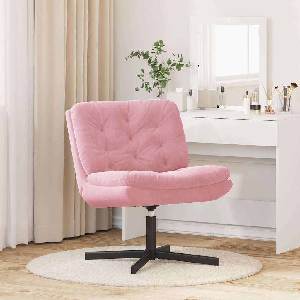 vidaXL Poltrona Relax con Base Girevole Rosa 63 x 75 x 76 cm Velluto