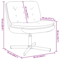 Poltrona Relax con Base Girevole Rosa 63 x 75 x 76 cm Velluto 42007363