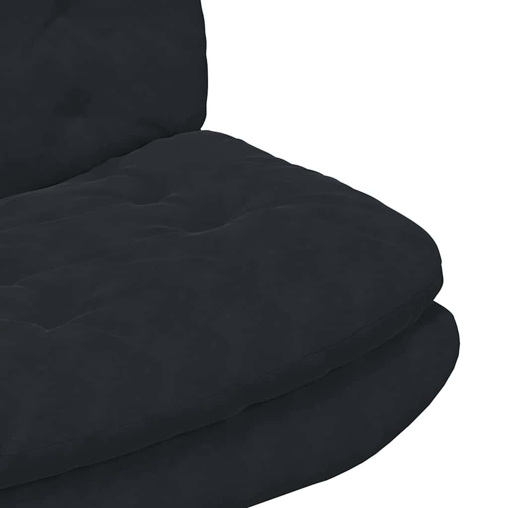 vidaXL Poltrona Relax con Base Girevole Nero 63 x 75 x 76 cm Velluto
