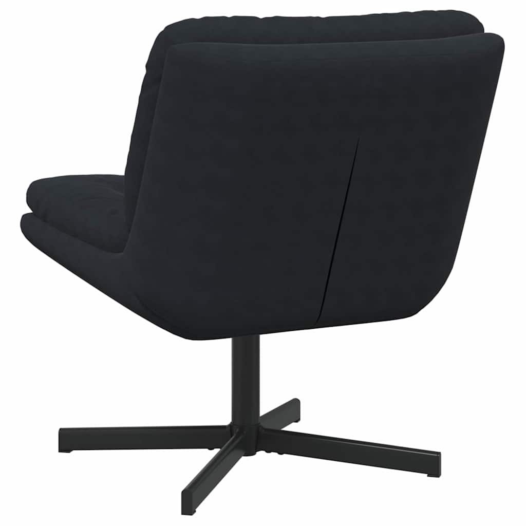 vidaXL Poltrona Relax con Base Girevole Nero 63 x 75 x 76 cm Velluto