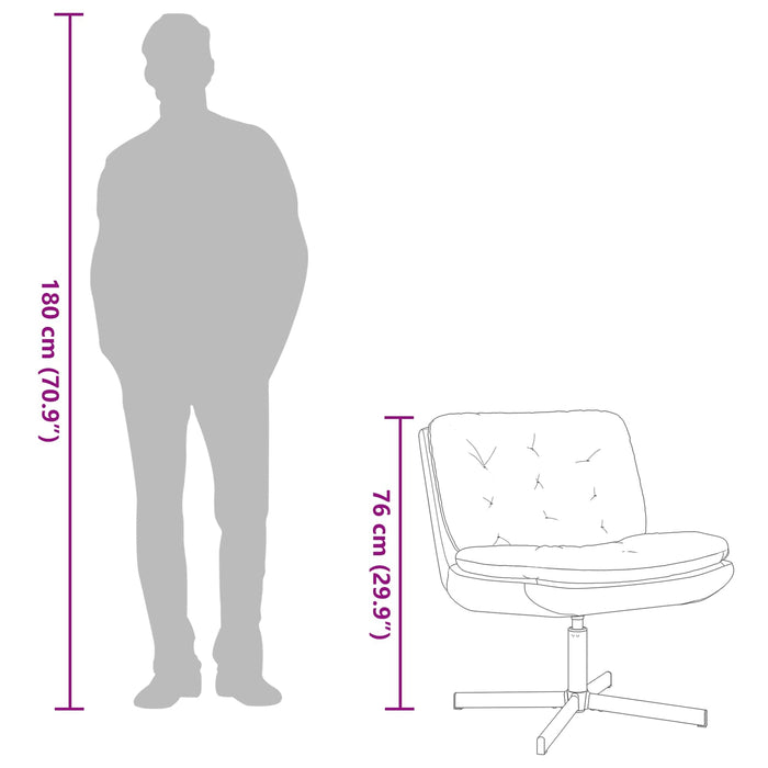 Poltrona Relax con Base Girevole Nero 63 x 75 x 76 cm Velluto 42007365