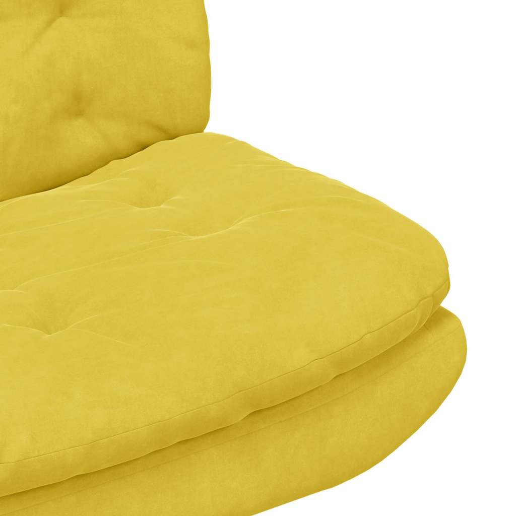 vidaXL Poltrona Relax con Base Girevole Giallo 63 x 75 x 76 cm Velluto