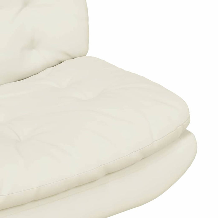 vidaXL Poltrona Relax con Base Girevole Crema 63 x 75 x 76 cm Velluto