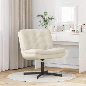 vidaXL Poltrona Relax con Base Girevole Crema 63 x 75 x 76 cm Velluto