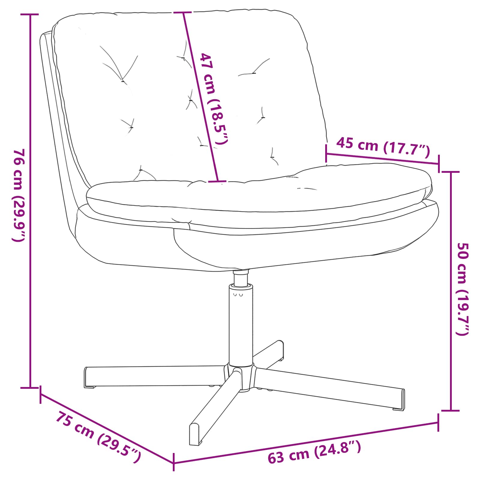 Poltrona Relax con Base Girevole Turchese 63 x 75 x 76 cm 42007368
