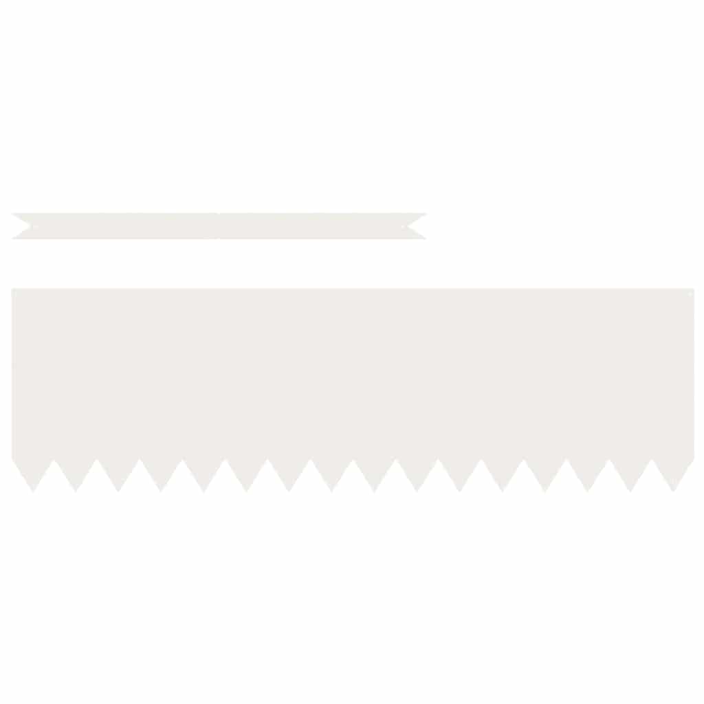 Bordure per prato 50 pcs Bianco 100 x 0.5 x 30 cm Acciaio 3335789