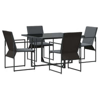 Set da Pranzo per Giardino 5 pcs Nero Acciaio 3335858
