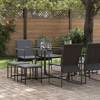 Set da Pranzo per Giardino 9 pcs Nero Acciaio 3335863
