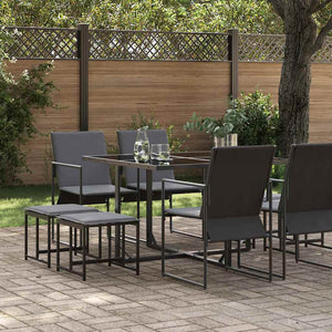 Set da Pranzo per Giardino 9 pcs Nero Acciaio 3335863
