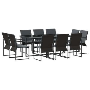 Set da Pranzo per Giardino 11 pcs Nero Acciaio 3335869