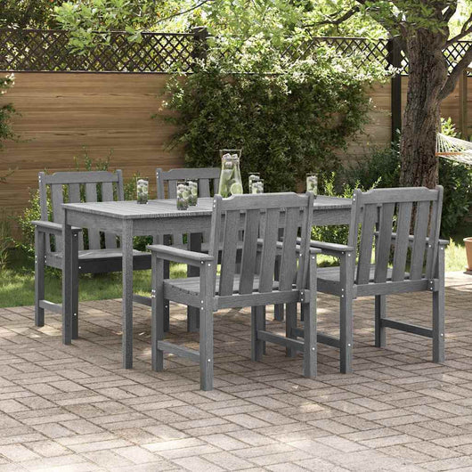 Sedie da Giardino 4 pezzi Grigio Chiaro 65.5x55.5x88 cm HDPE 3335797