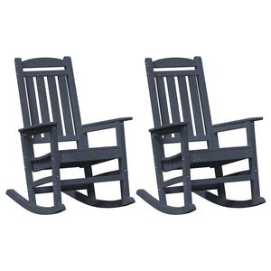 Set di 2 sedie a dondolo da giardino  blu navy 70x92x107.5 cm HDPE 3335811