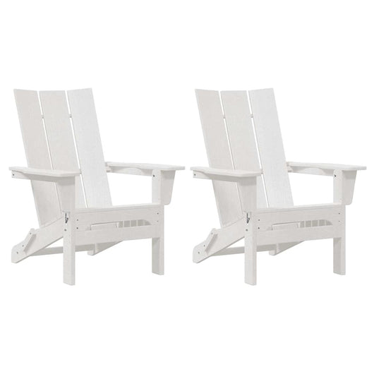 Sedia Adirondack pieghevole  2 pezzi bianca 74.5x80.5x90 cm in HDPE 3335818