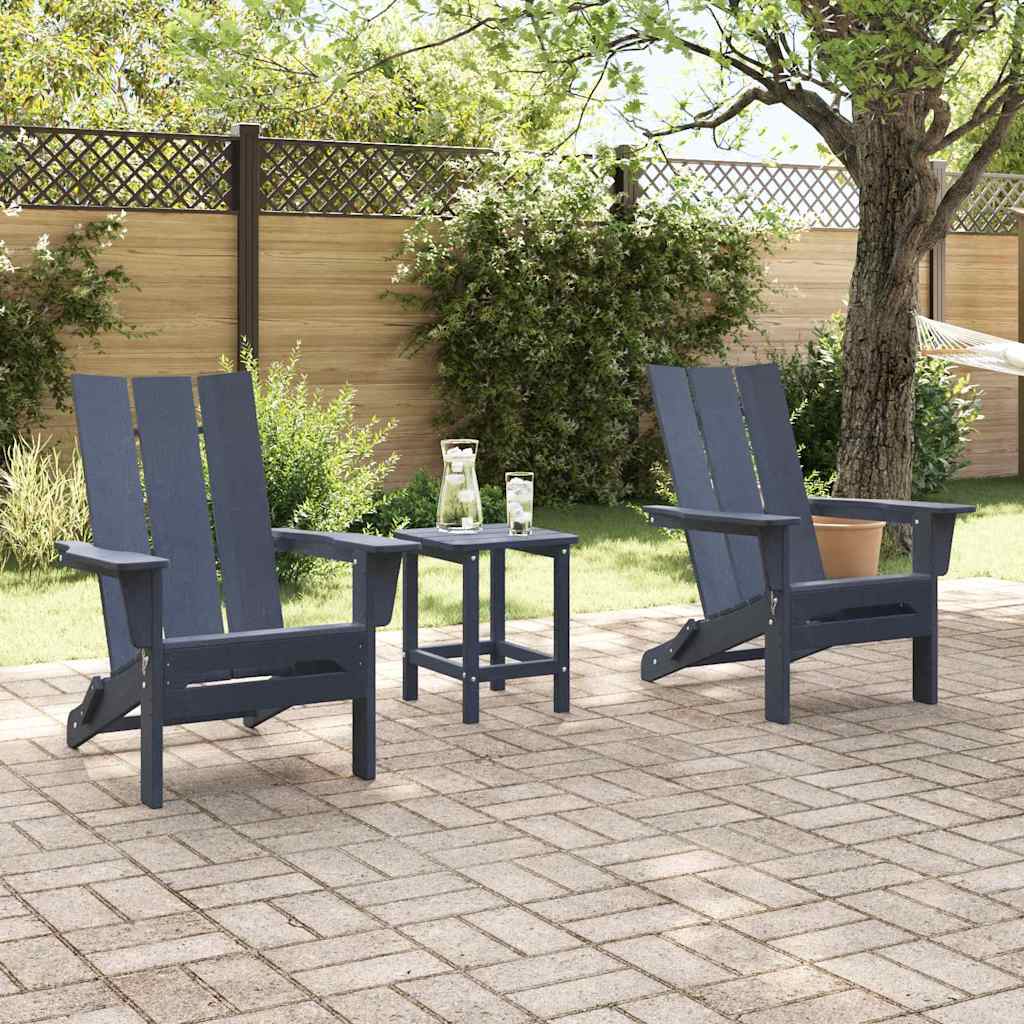 Sedie Adirondack pieghevoli  2 pezzi Blu Navy 74.5x80.5x90 cm in HDPE 3335819