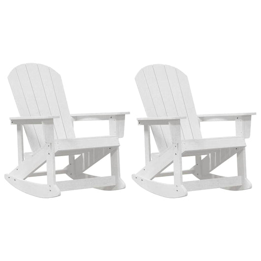vidaXL Sdraio Rocking Adirondack 2 pcs Bianco HDPE