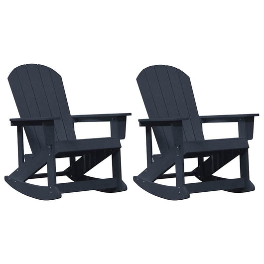 vidaXL Sdraio Rocking Adirondack 2 pcs Blu marino HDPE