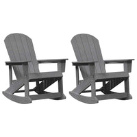 vidaXL Sdraio Rocking Adirondack 2 pcs Grigio chiaro HDPE