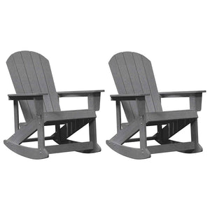 vidaXL Sdraio Rocking Adirondack 2 pcs Grigio chiaro HDPE