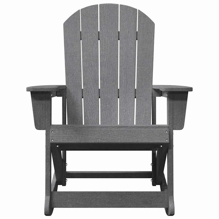 vidaXL Sdraio Rocking Adirondack 2 pcs Grigio chiaro HDPE