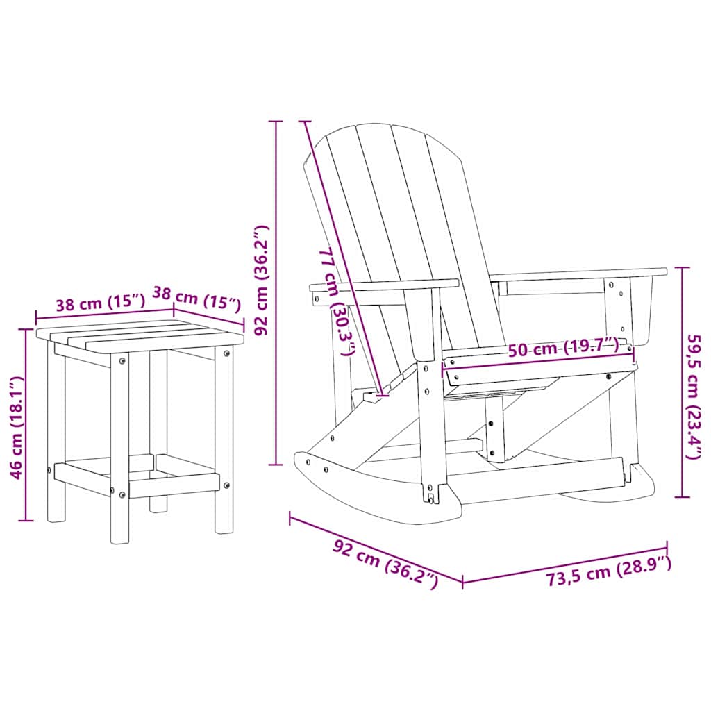 vidaXL Set Lounge da Giardino 3 pcs Blu marino HDPE