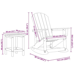 vidaXL Set Lounge da Giardino 3 pcs Blu marino HDPE